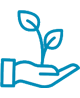 Icono mano con Planta encima